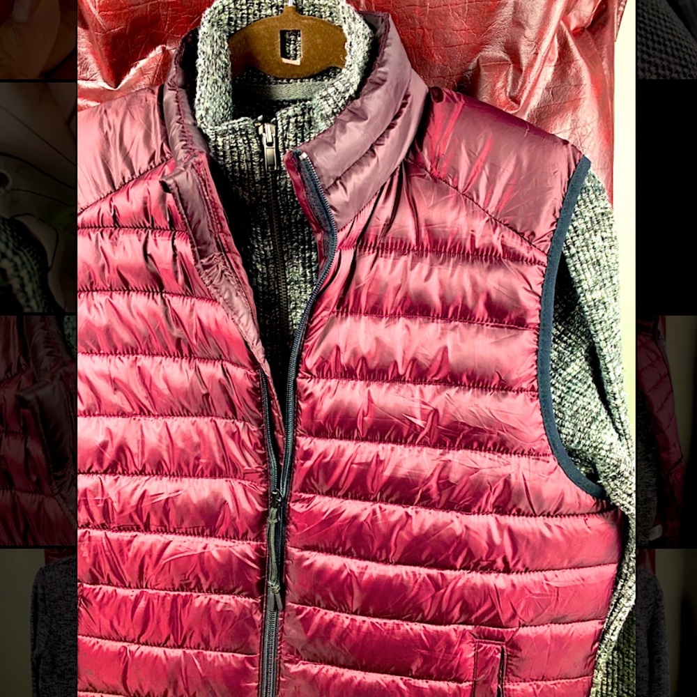 2in1 Cotton half zip vest jacket